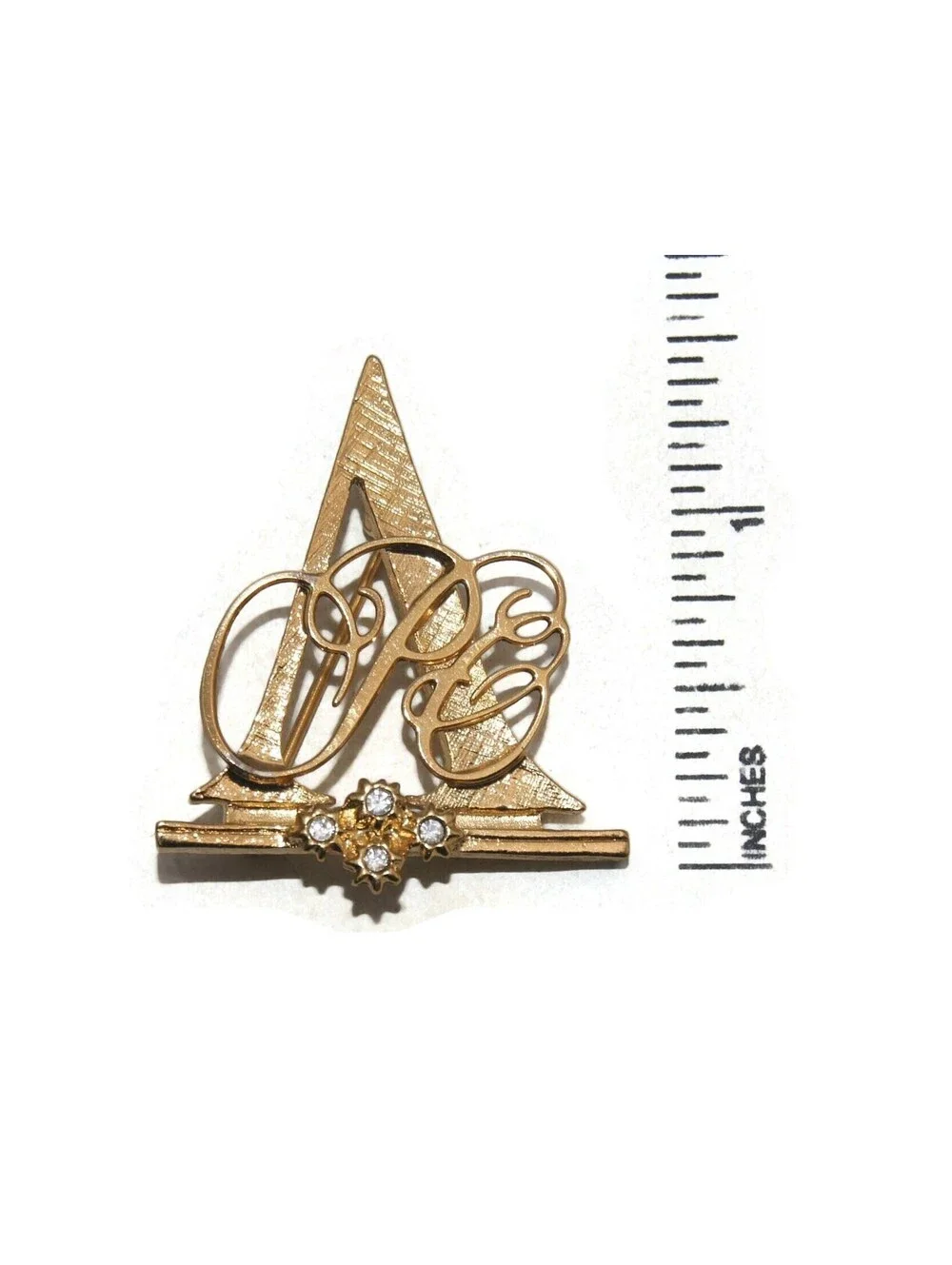 VTG Avon Gold Tone & Stones Letter 